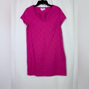 Vineyard Vines Pink Jacquard Shift Tunic Dress Sz 4 Preppy Coastal Resortwear